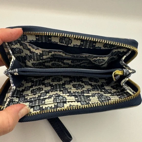 Tory Burch Gold and Black Patterned Wristlet - Picture 3 of 3